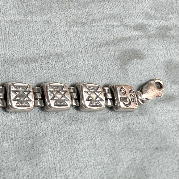 Carolyn Pollack 925 reversible Sterling Silver and Denim Lapis gemstone bracelet - Picture 10 of 11